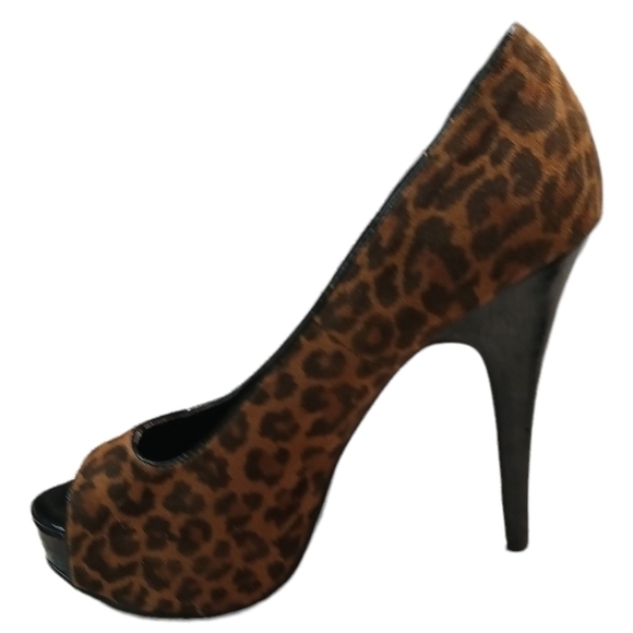 CHINESE Laundry Hot Hot Leopard Print Peep Toe Heels size 6.5 EUC - Picture 4 of 6